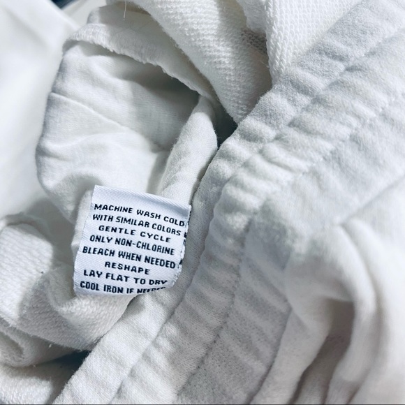 525 Heart French Terry Crop Sweatpants Drawstring Waist Size Small in White - Picture 10 of 11
